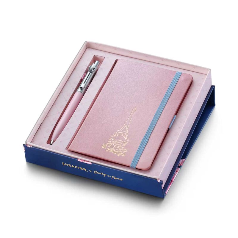 Sheaffer Emily in Paris Sentinel Pink/Chrome Ballpoint & Notebook Set image number 1